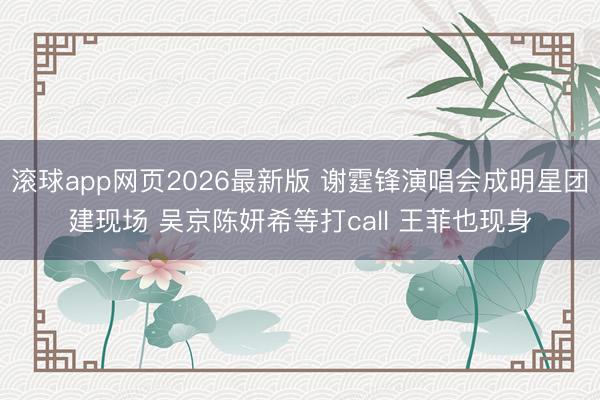 滚球app网页2026最新版 谢霆锋演唱会成明星团建现场 吴京陈妍希等打call 王菲也现身