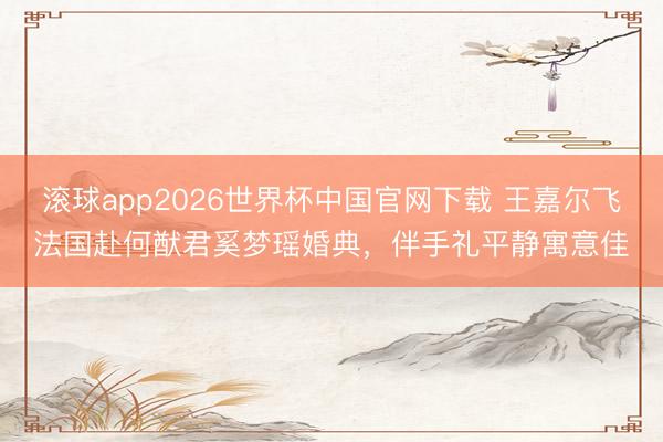 滚球app2026世界杯中国官网下载 王嘉尔飞法国赴何猷君奚梦瑶婚典,伴手礼平静寓意佳