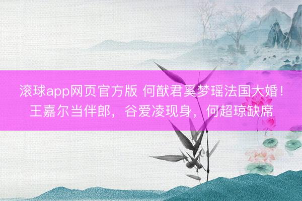 滚球app网页官方版 何猷君奚梦瑶法国大婚!王嘉尔当伴郎,谷爱凌现身,何超琼缺席